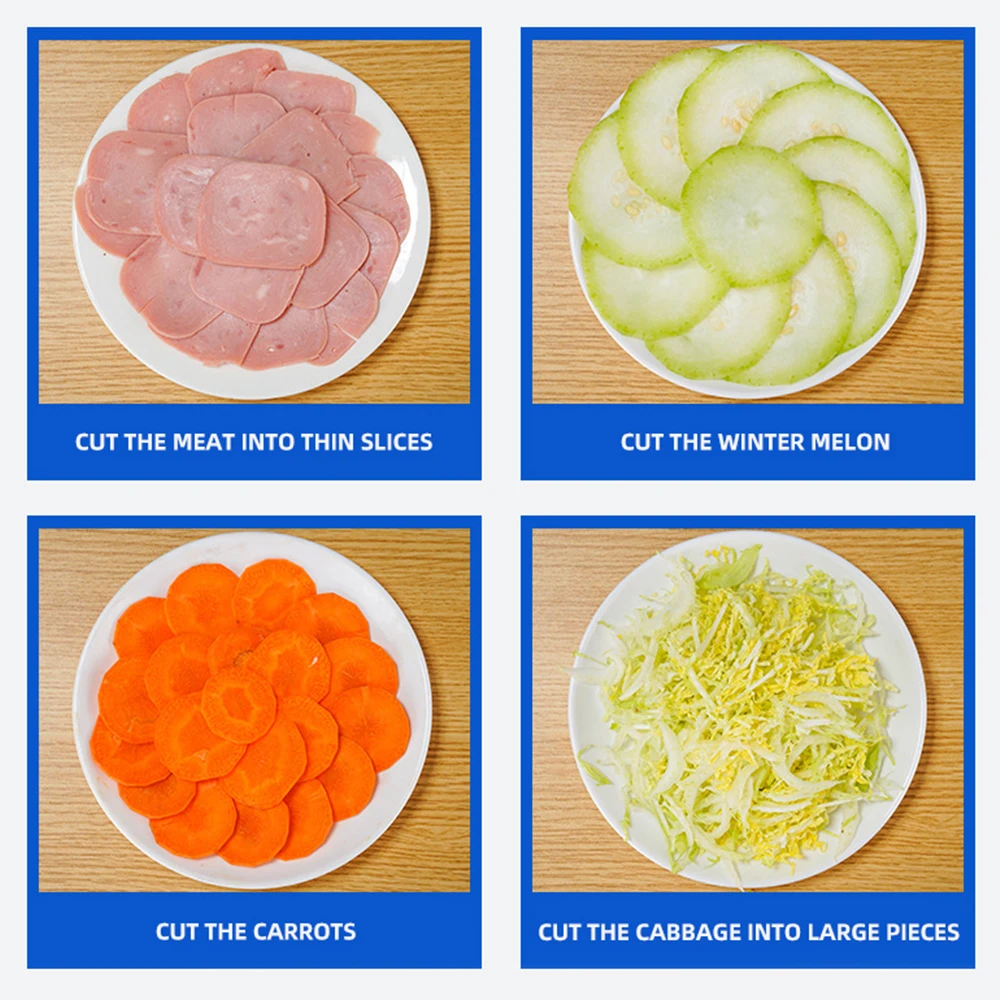 Слайсер из нержавеющей стали, небольшой коммерческий многофункциональный овощерезка для кухни, электрический 4R-XL
Слайсер из нержавеющей стали, небольшой коммерческий многофункциональный овощерезка для кухни, электрический 4R-XL