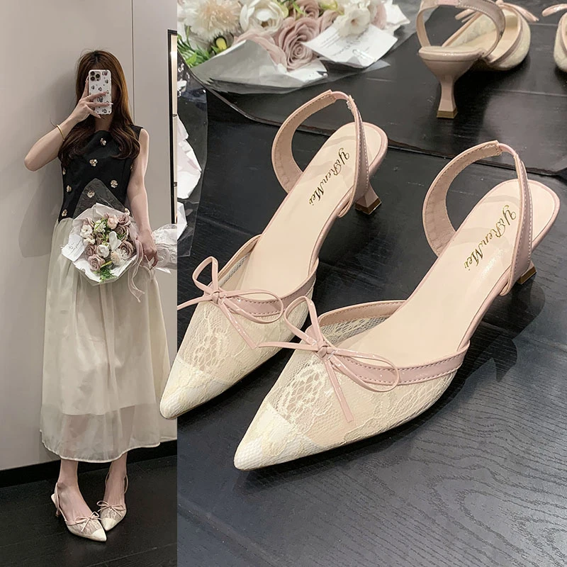 Ladies Summer Sandals Elegance Lace Bow Pointed Toe Thin Heels Slingbacks Pumps Women Wedding Banquet Dress Mules Shoes
Ladies Summer Sandals Elegance Lace Bow Pointed Toe Thin Heels Slingbacks Pumps Women Wedding Banquet Dress Mules Shoes