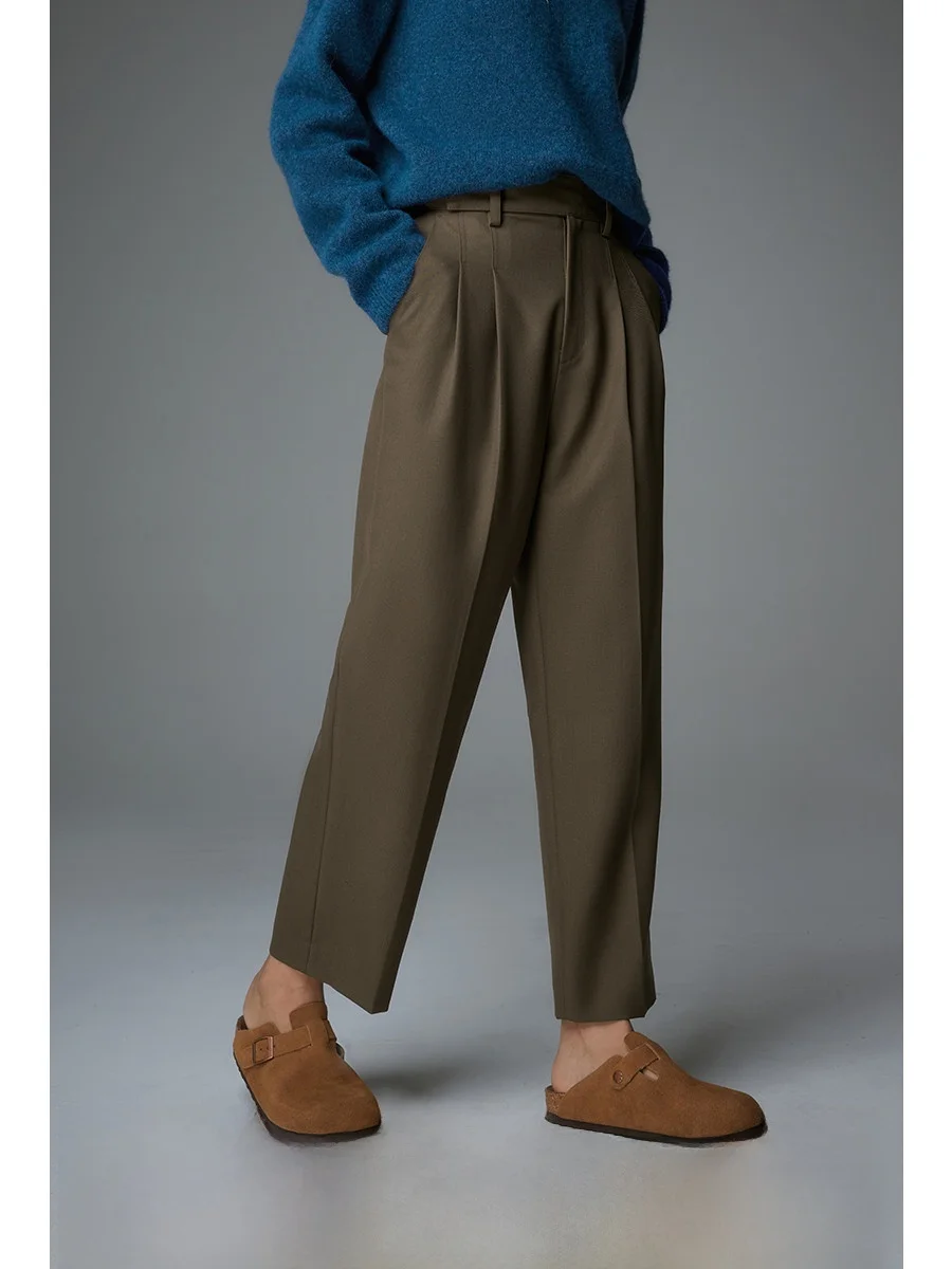 Шерстяные костюмные брюки с высокой талией для женщин, осень-зима 2023, длинные брюки с прямыми штанинами и девятью очками для поездок на работу
Шерстяные костюмные брюки с высокой талией для женщин, осень-зима 2023, длинные брюки с прямыми штанинами и девятью очками для поездок на работу