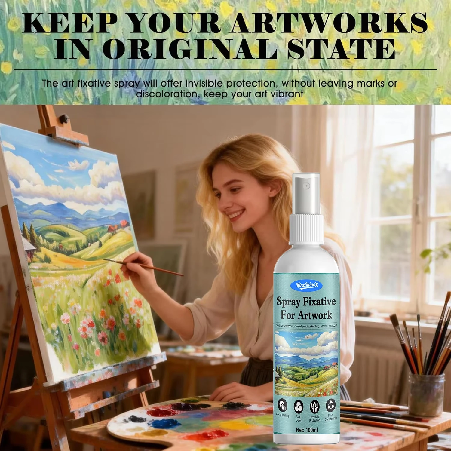 Fixative Spray for Pencil Drawings,Workable Fixative Spray for Art,Long-Lasting Invisible Protection,Suit for Watercolor Colored
Fixative Spray for Pencil Drawings,Workable Fixative Spray for Art,Long-Lasting Invisible Protection,Suit for Watercolor Colored