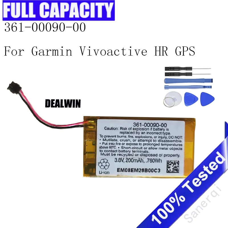 Аккумулятор 361-00090-00 для Garmin Vivoactive HR GPS Smartwatch Мощные аккумуляторные батареи 200 мАч + бесплатные инструменты
Аккумулятор 361-00090-00 для Garmin Vivoactive HR GPS Smartwatch Мощные аккумуляторные батареи 200 мАч + бесплатные инструменты