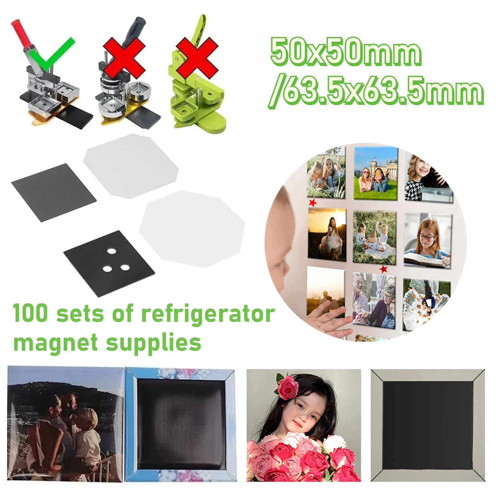 50mm/63.5mm 100sets Fridge Magnet ButtonSquare Magnetic Material Magnet Home DIY Craft Fridge Magnets Making Magnet Sticker 2x2"
50mm/63.5mm 100sets Fridge Magnet ButtonSquare Magnetic Material Magnet Home DIY Craft Fridge Magnets Making Magnet Sticker 2x2"