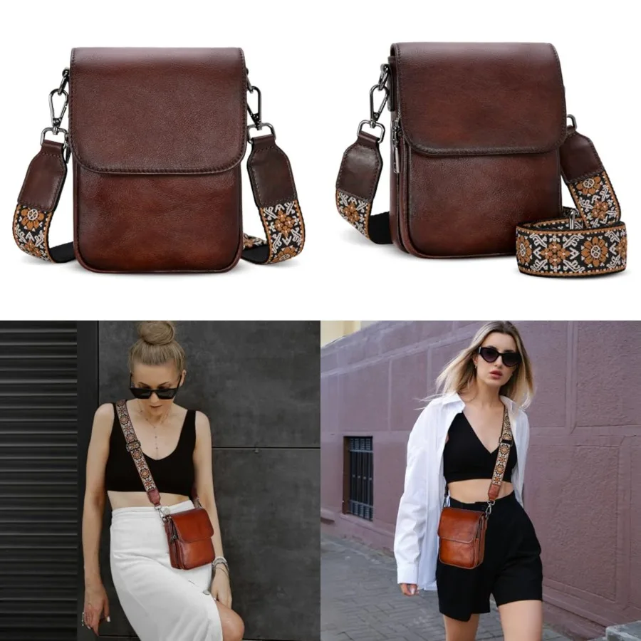 Leather Small Crossbody Bags for Women RFID Blocking Cell Phone Purse Anti-Theft Travel Bag with wide Straps
Leather Small Crossbody Bags for Women RFID Blocking Cell Phone Purse Anti-Theft Travel Bag with wide Straps