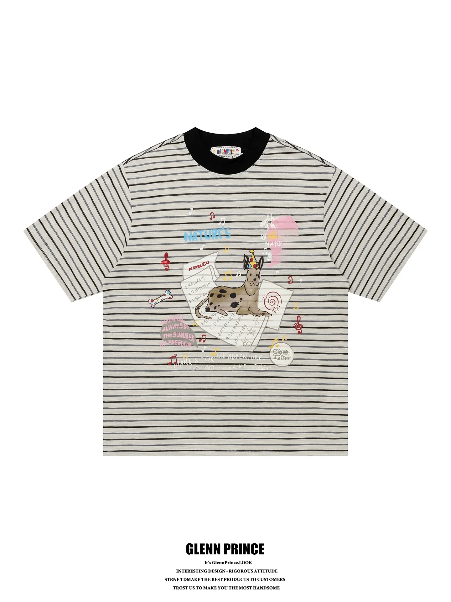 GPstudio Retro Cartoon Dog Print Stripe Short Sleeve Men's T-shirt Design Summer Half Sleeve Cotton Blend Comfortable Tee
GPstudio Retro Cartoon Dog Print Stripe Short Sleeve Men's T-shirt Design Summer Half Sleeve Cotton Blend Comfortable Tee