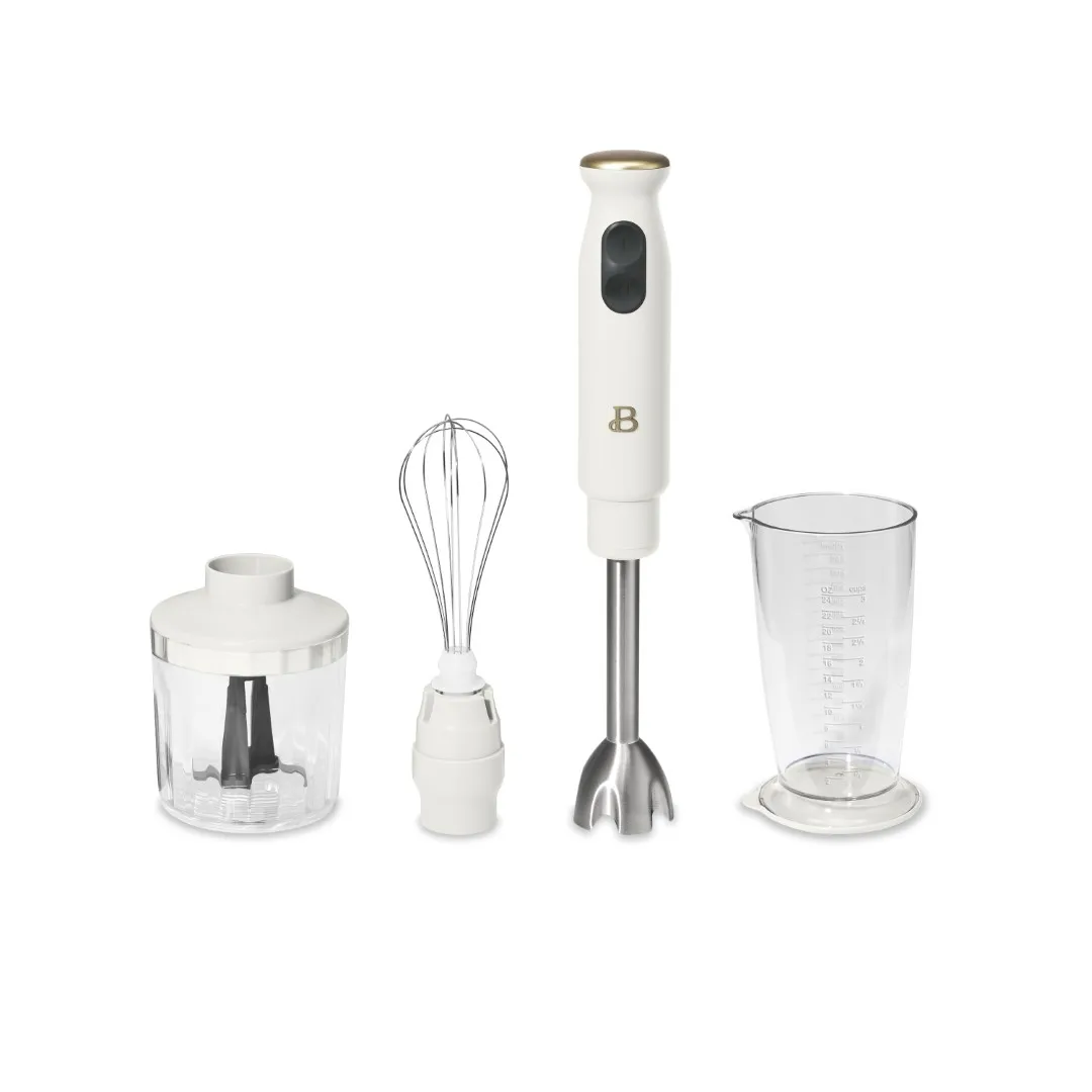 2-Speed Immersion Blender with Chopper & Measuring Cup, White Icing by Drew Barrymore
2-Speed Immersion Blender with Chopper & Measuring Cup, White Icing by Drew Barrymore