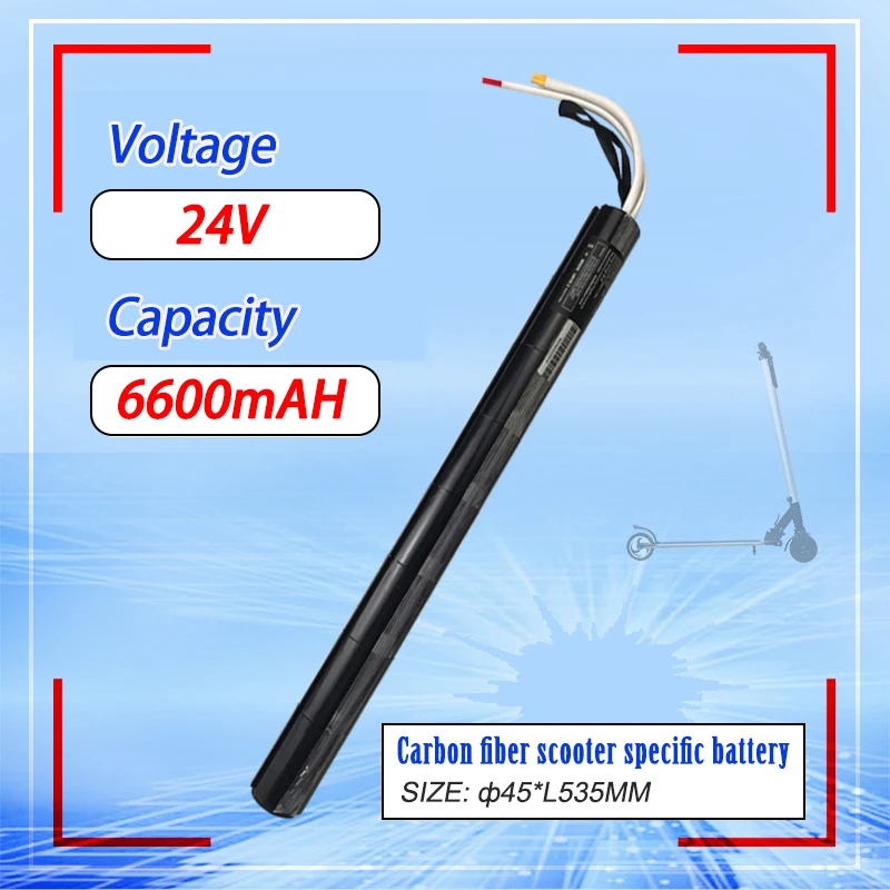 24V 6600mAh 6.6h 18650 Lithium Battery Pack Li-ion Is Suitable for Carbon Fiber Scooter
24V 6600mAh 6.6h 18650 Lithium Battery Pack Li-ion Is Suitable for Carbon Fiber Scooter