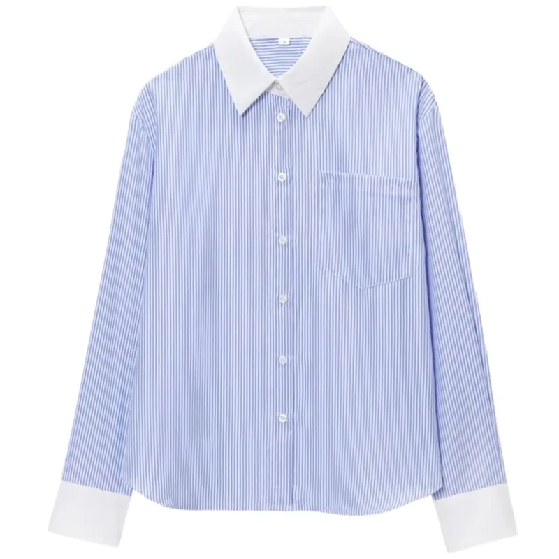 Summer 2025 Women's Commute Casual Striped Loose Long Sve irt Versatile Faion Design UV Protection Single Button Closure 
Summer 2025 Women's Commute Casual Striped Loose Long Sve irt Versatile Faion Design UV Protection Single Button Closure