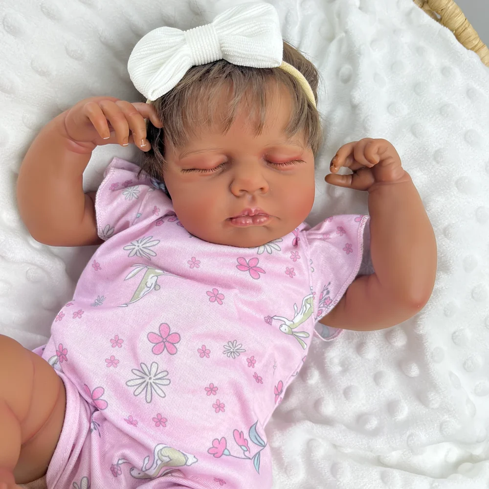 BZDOLL 19In Asleep Reborn Baby Doll 48 CM Black Brown Skin Handmade Vinyl Limbs Cloth Body Ideal Play House Toy Birthday Present
BZDOLL 19In Asleep Reborn Baby Doll 48 CM Black Brown Skin Handmade Vinyl Limbs Cloth Body Ideal Play House Toy Birthday Present