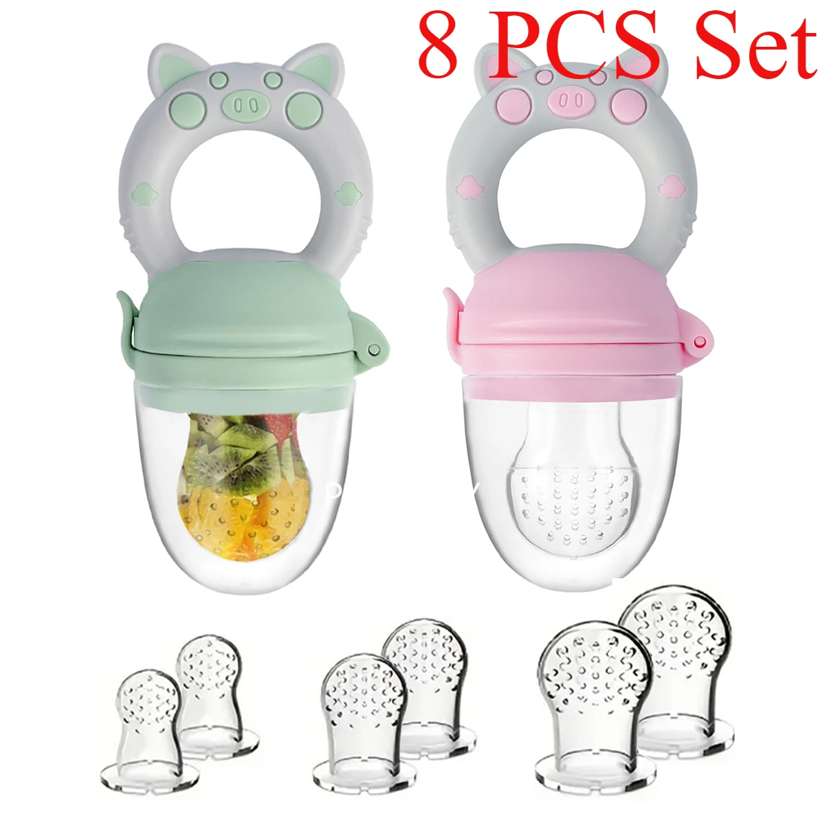 8pcs Children's Silicone Fruit & Vegetable Feeder with Handle - Perfect Food Supplement Pacifier ,Christmas, Halloween 
8pcs Children's Silicone Fruit & Vegetable Feeder with Handle - Perfect Food Supplement Pacifier ,Christmas, Halloween