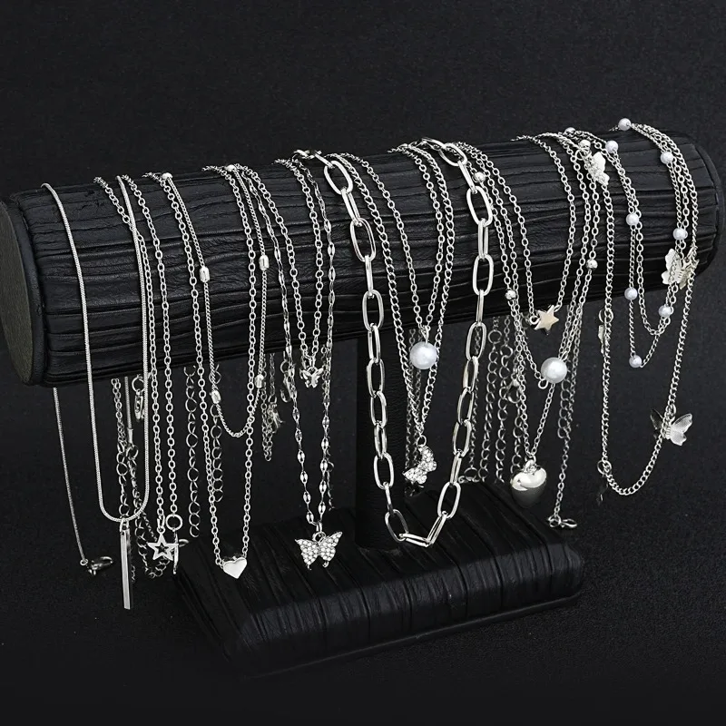 14Pcs/Set Multi Layer Necklace Set Butterfly Pearl Heart Star Zircon Silver Color Necklace for Women Luxury Party Jewelry Gift
14Pcs/Set Multi Layer Necklace Set Butterfly Pearl Heart Star Zircon Silver Color Necklace for Women Luxury Party Jewelry Gift