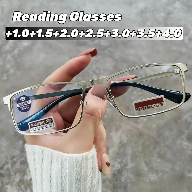 Fashion Metal Half-Frame Blue Light Protection Presbyopia Glasses Retro Eyebrow Square Frame Classic Business Reading Glasses
Fashion Metal Half-Frame Blue Light Protection Presbyopia Glasses Retro Eyebrow Square Frame Classic Business Reading Glasses