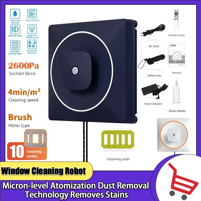 Smart Glass Cleaning Robots 50ml Water Tank Brushless Motor 2600Pa Vacuum Auto Sprayer Window Robot
Smart Glass Cleaning Robots 50ml Water Tank Brushless Motor 2600Pa Vacuum Auto Sprayer Window Robot
