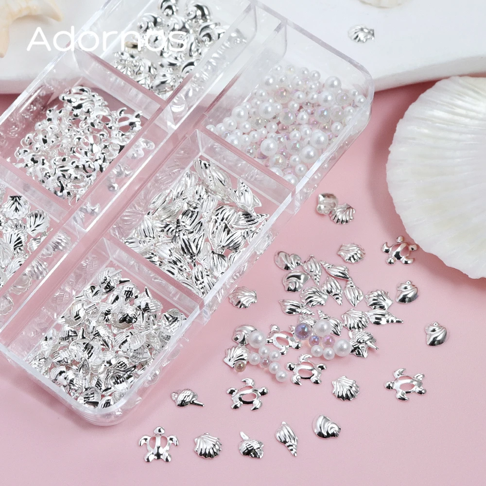 Summer Ocean Rivets DIY Nails Accessories Silvery Turtle Shell Starfish Pearls Glitter Nail Parts Korea Japan Nail Charms Design
Summer Ocean Rivets DIY Nails Accessories Silvery Turtle Shell Starfish Pearls Glitter Nail Parts Korea Japan Nail Charms Design