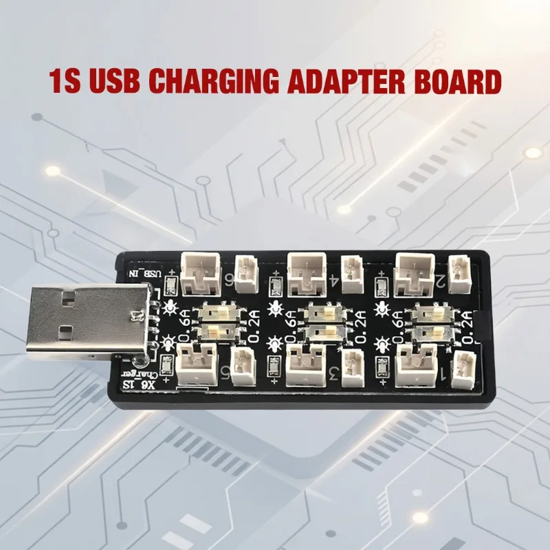 1S Lipo Battery USB Charging Adapter 3.7V/4.2V 6CH Micro-JST 1.25 JST-PH 2.0 MCX MCPX Lipo Model Aircraft Battery Charger Board
1S Lipo Battery USB Charging Adapter 3.7V/4.2V 6CH Micro-JST 1.25 JST-PH 2.0 MCX MCPX Lipo Model Aircraft Battery Charger Board