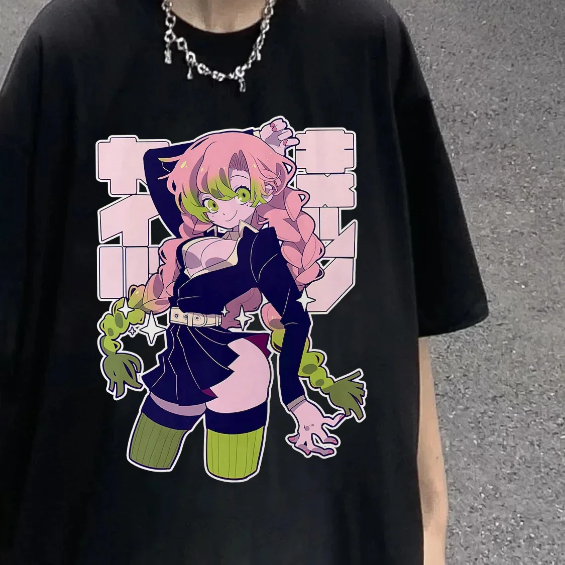 Kawaii Anime Cartoon T Shirt Women Demon Slayer Kanroji Mitsuri Yaiba Girls Clothes Streetwear Print Tops Summer Black T-shirt
Kawaii Anime Cartoon T Shirt Women Demon Slayer Kanroji Mitsuri Yaiba Girls Clothes Streetwear Print Tops Summer Black T-shirt