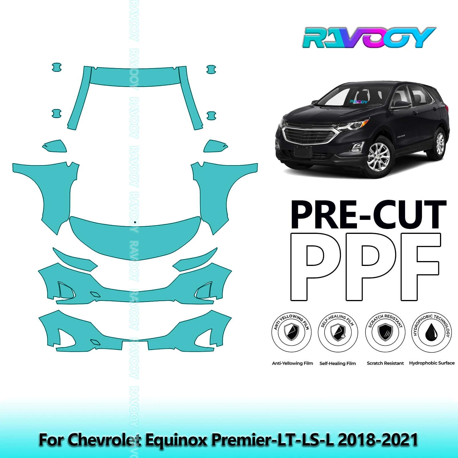 8.5Mil Precut Paint Protection Film PPF Clear Bra Front Kit For Chevrolet Equinox Premier-LT-LS-L 2018-2021
8.5Mil Precut Paint Protection Film PPF Clear Bra Front Kit For Chevrolet Equinox Premier-LT-LS-L 2018-2021