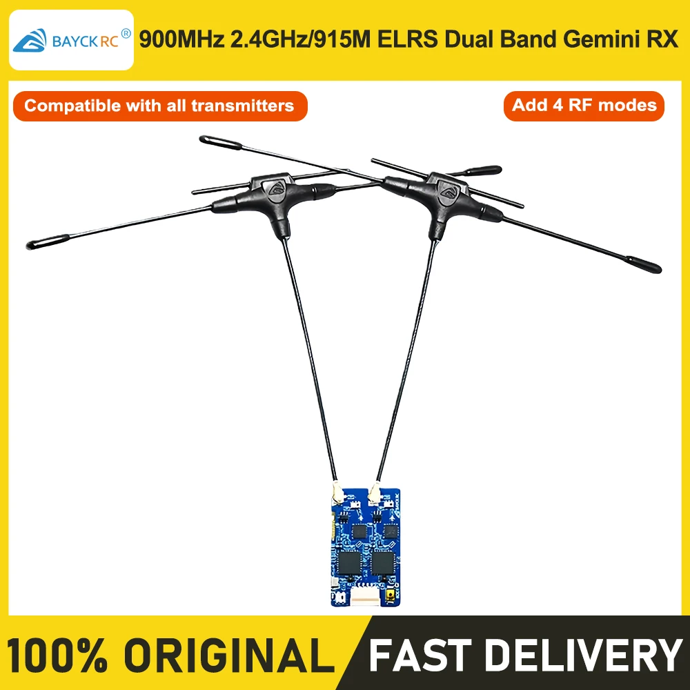 BAYCK Dual Band Gemini Receiver 900MHz 2.4GHz 915M ELRS ExpressLRS RX with TCXO for RC FPV Racing Long Range Drone Fixed Wing
BAYCK Dual Band Gemini Receiver 900MHz 2.4GHz 915M ELRS ExpressLRS RX with TCXO for RC FPV Racing Long Range Drone Fixed Wing