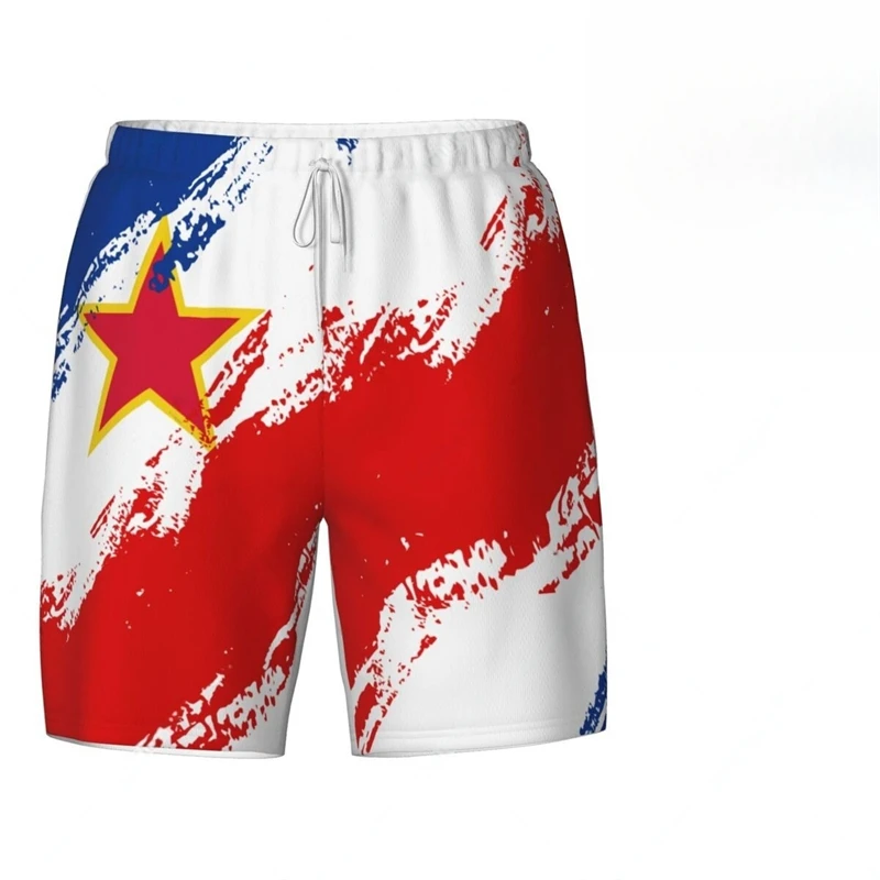 Fashion Yugoslavia Flag Beach Shorts Summer Casual Men Women 3D National Emblem Printed Short Pants Loose Quick Dry Swim Trunks
Fashion Yugoslavia Flag Beach Shorts Summer Casual Men Women 3D National Emblem Printed Short Pants Loose Quick Dry Swim Trunks