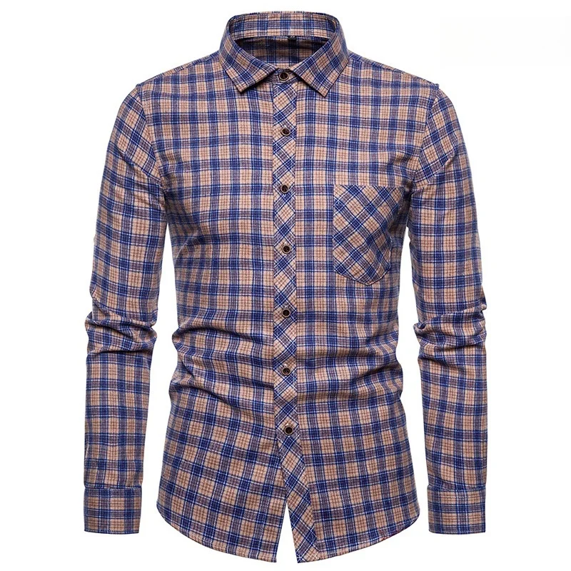 Spring Autumn Men's Slim Fit Long Sleeve Checked Printed Shirt Plus Size Fashion Lapel Contrasting Color Plaid Casual Shirt
Spring Autumn Men's Slim Fit Long Sleeve Checked Printed Shirt Plus Size Fashion Lapel Contrasting Color Plaid Casual Shirt