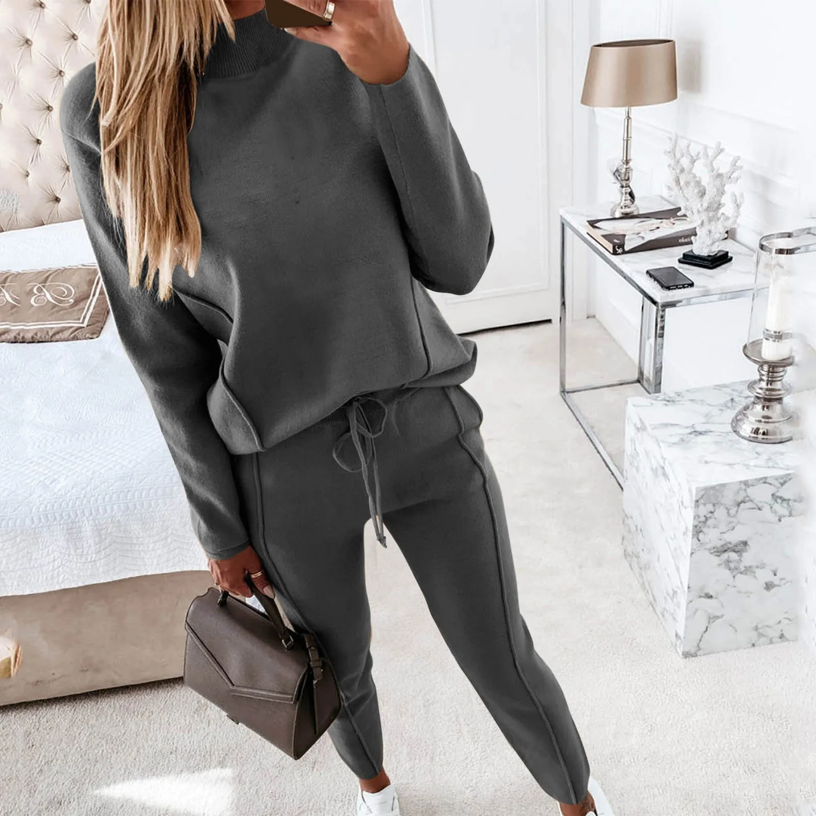 Autumn Winter Female Tracksuit 2 Piece Sets Casual Solid Sweatshirt Suit Women Turtleneck Pullover And Pencil Pants Sportswear
Autumn Winter Female Tracksuit 2 Piece Sets Casual Solid Sweatshirt Suit Women Turtleneck Pullover And Pencil Pants Sportswear