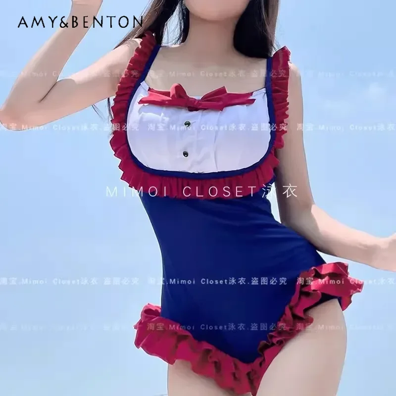 Japanese Girl Swimming Suit Fresh Eye-catching Age Reducing Slimming Pure Desire Sexy One-piece Swimsuit With Chest Pad Women
Japanese Girl Swimming Suit Fresh Eye-catching Age Reducing Slimming Pure Desire Sexy One-piece Swimsuit With Chest Pad Women