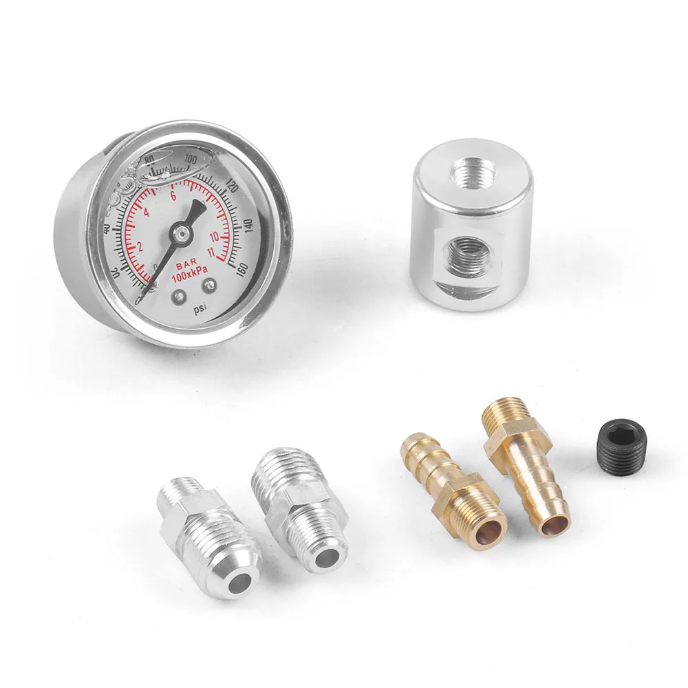 For Car Modification 1/8NPT Universal Fuel Pressure Gauge 0-160 Psi With Three-Way Adapter
For Car Modification 1/8NPT Universal Fuel Pressure Gauge 0-160 Psi With Three-Way Adapter