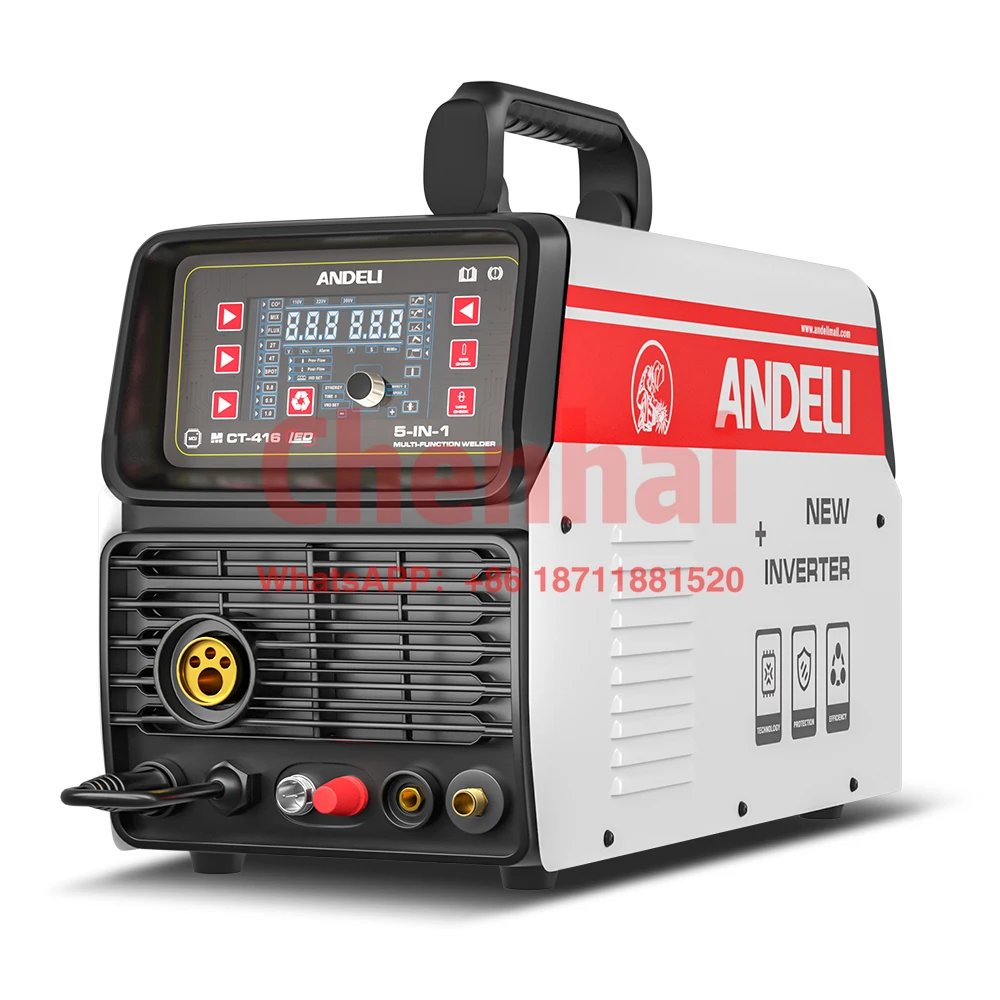 ANDELI Semi-automatic Welding Machine MCT-416 MIG TIG MMA CUT 4 in 1 Multifunctional Welder Gasless Welding MIG Welder
ANDELI Semi-automatic Welding Machine MCT-416 MIG TIG MMA CUT 4 in 1 Multifunctional Welder Gasless Welding MIG Welder