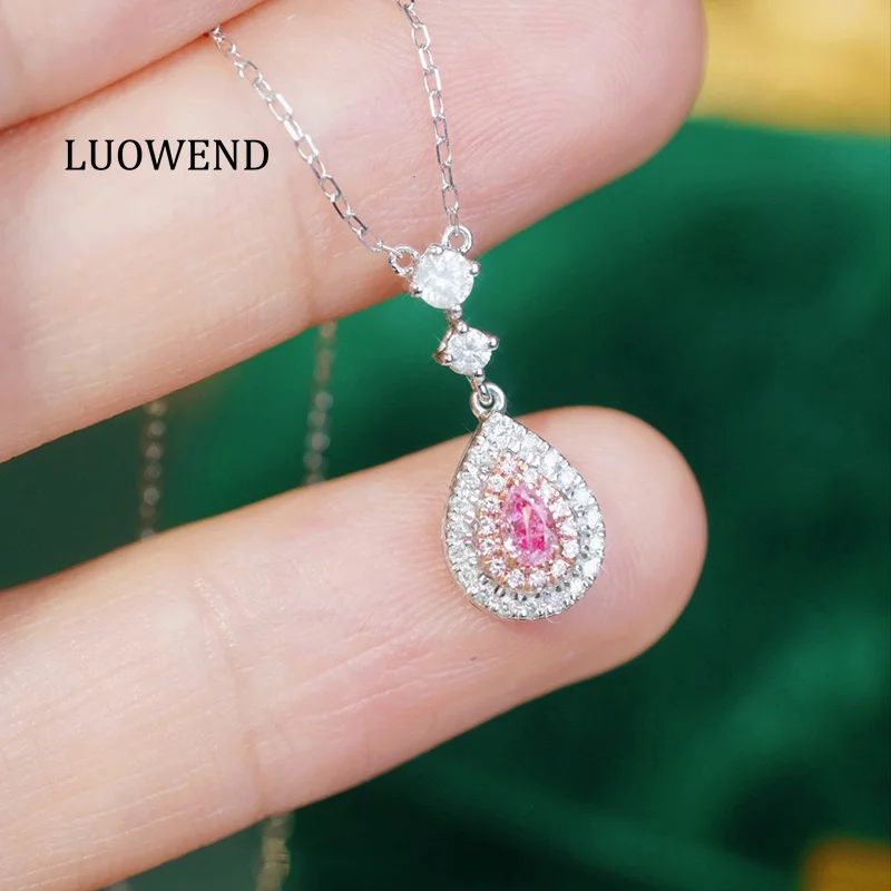 LUOWEND 100% 18K White Gold Necklace Fashion INS Style Real Natural Pink Diamond Pendant Necklace for Women High Birthday Gift
LUOWEND 100% 18K White Gold Necklace Fashion INS Style Real Natural Pink Diamond Pendant Necklace for Women High Birthday Gift