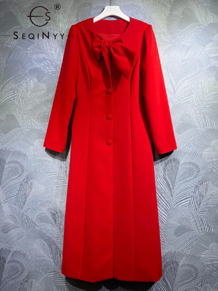 SEQINYY Red Midi Dress Spring Autumn New Fashion Design Women Runway High Street Bow Elegant Office Lady Slim Casual
SEQINYY Red Midi Dress Spring Autumn New Fashion Design Women Runway High Street Bow Elegant Office Lady Slim Casual