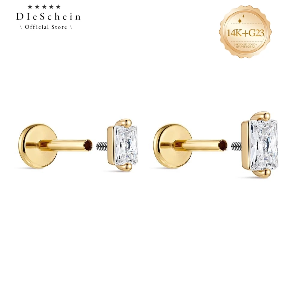 DIeSchein 14K Solid Gold Flat Back Stud Earring for Women Stud Internal Thread Piercing Earring for Girls Birthday Gifts
DIeSchein 14K Solid Gold Flat Back Stud Earring for Women Stud Internal Thread Piercing Earring for Girls Birthday Gifts