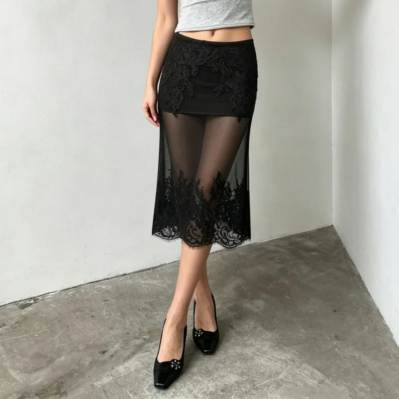 Tsiisd Sexy Floral Mesh Sheer Women's Skirt See Through Coquette Streetwear Commuting Elegant Party Skirt Female Y2k Skirts 2026
Tsiisd Sexy Floral Mesh Sheer Women's Skirt See Through Coquette Streetwear Commuting Elegant Party Skirt Female Y2k Skirts 2026