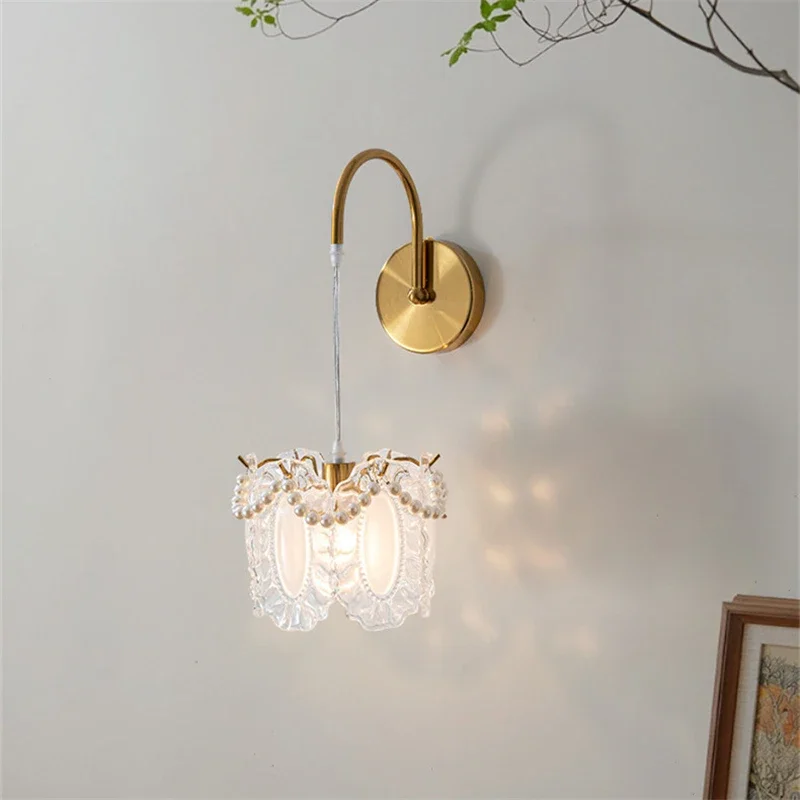 French Style Glass Shade Wall Sconce, Modern Nordic Bedroom Headboard Lamp, Creative Living Room Decor Lighting Fixture
French Style Glass Shade Wall Sconce, Modern Nordic Bedroom Headboard Lamp, Creative Living Room Decor Lighting Fixture