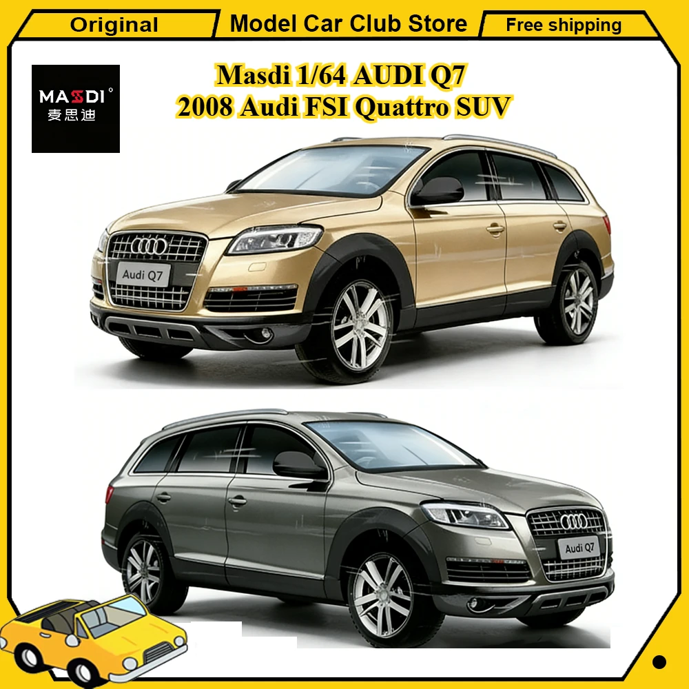 Masdi 1/64 AUDI Q7 2008 Audi FSI Quattro SUV, желтый, синий, полицейский сплав, модель автомобиля, миниатюрная литая под давлением коллекция, орнамент, подарок для хобби
Masdi 1/64 AUDI Q7 2008 Audi FSI Quattro SUV, желтый, синий, полицейский сплав, модель автомобиля, миниатюрная литая под давлением коллекция, орнамент, подарок для хобби