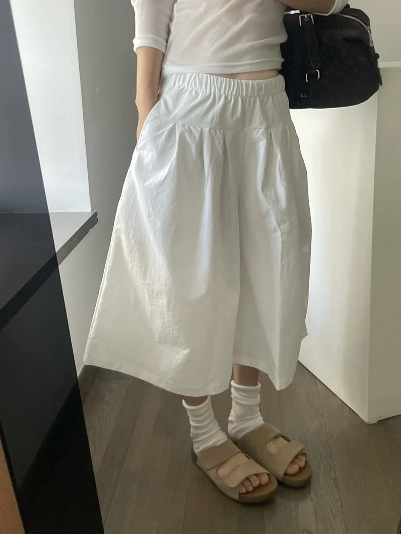 Elegant High Waist Pleated White Casual Pants Women's Loose Slimming Wide Leg Pants Summer Casual Trousers for Teen Girls
Elegant High Waist Pleated White Casual Pants Women's Loose Slimming Wide Leg Pants Summer Casual Trousers for Teen Girls