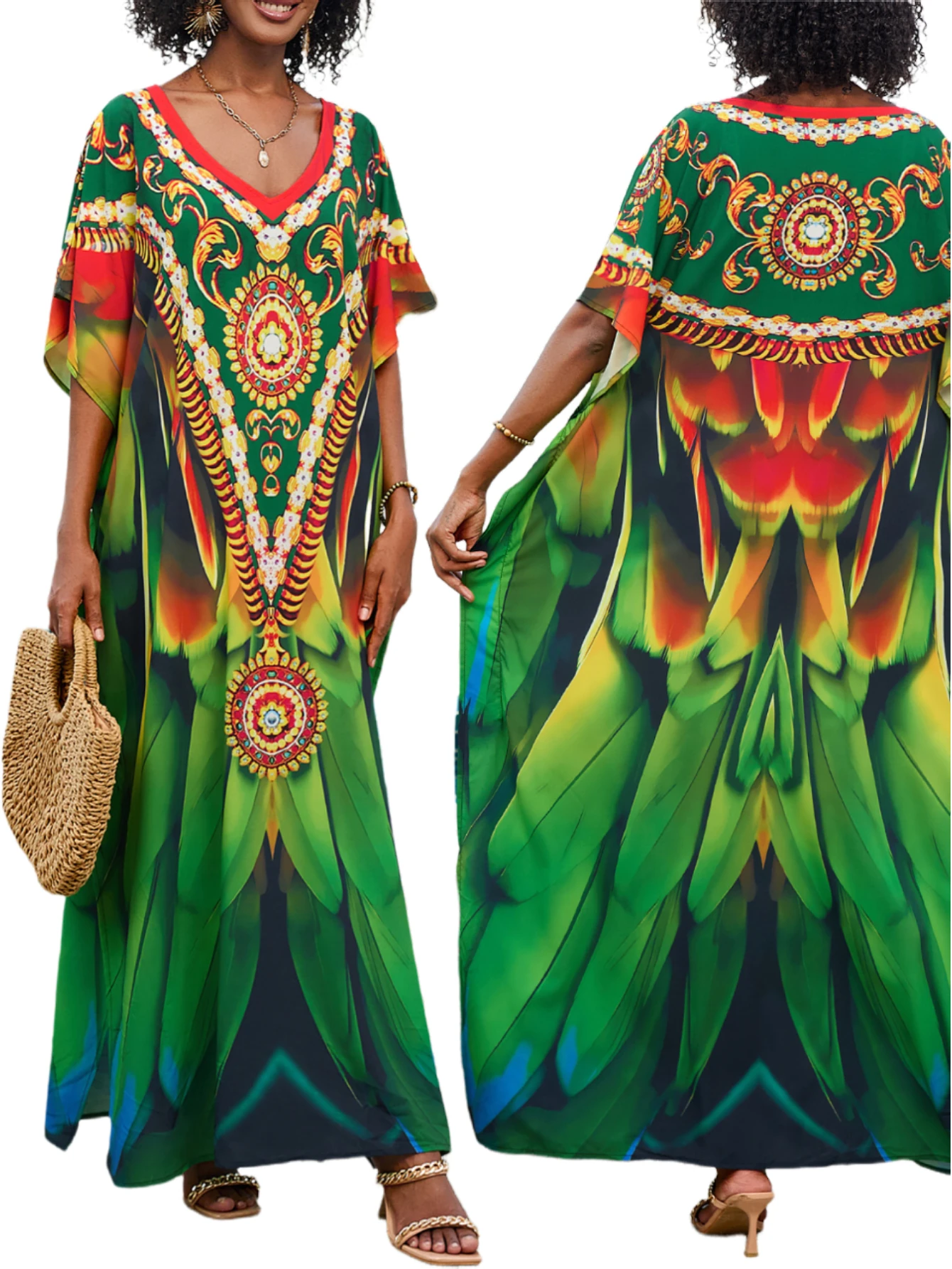 Women Casual Summer Rayon Print Kaftan Robe Bohemian Style Beach Bikini Cover Up Lounge Dress
Women Casual Summer Rayon Print Kaftan Robe Bohemian Style Beach Bikini Cover Up Lounge Dress