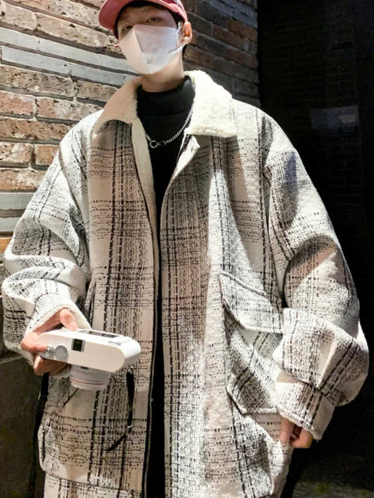 Мужская зимняя теплая куртка из утолщенного хлопка с подкладкой из овечьей шерсти, свободного кроя, в клетку, с воротником-стойкой, на молнии, повседневная рабочая одежда
Мужская зимняя теплая куртка из утолщенного хлопка с подкладкой из овечьей шерсти, свободного кроя, в клетку, с воротником-стойкой, на молнии, повседневная рабочая одежда