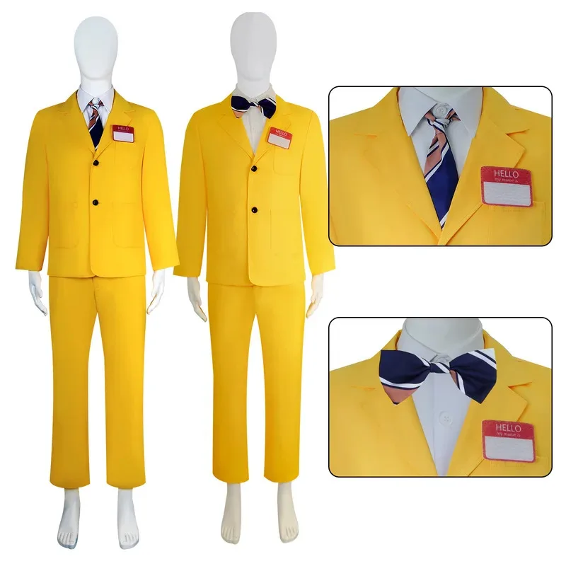 Movie BOB Cosplay Costume Men Women Tie Coat Top Pants Suits BOB Yellow Outfit Uniform Halloween Carnival Disguise Party Clothes
Movie BOB Cosplay Costume Men Women Tie Coat Top Pants Suits BOB Yellow Outfit Uniform Halloween Carnival Disguise Party Clothes