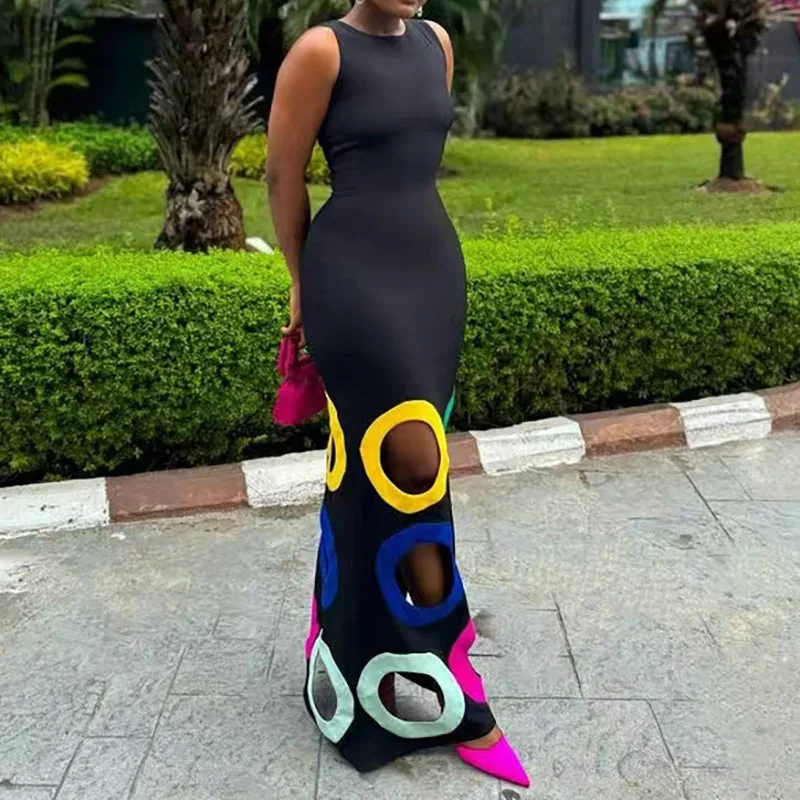 Spring Colorful Cricle Patchwork Long Dress Women Sexy O Neck Slim Bodycon Party Dress Summer Sleeveless Tank Maxi Dresses Mujer
Spring Colorful Cricle Patchwork Long Dress Women Sexy O Neck Slim Bodycon Party Dress Summer Sleeveless Tank Maxi Dresses Mujer