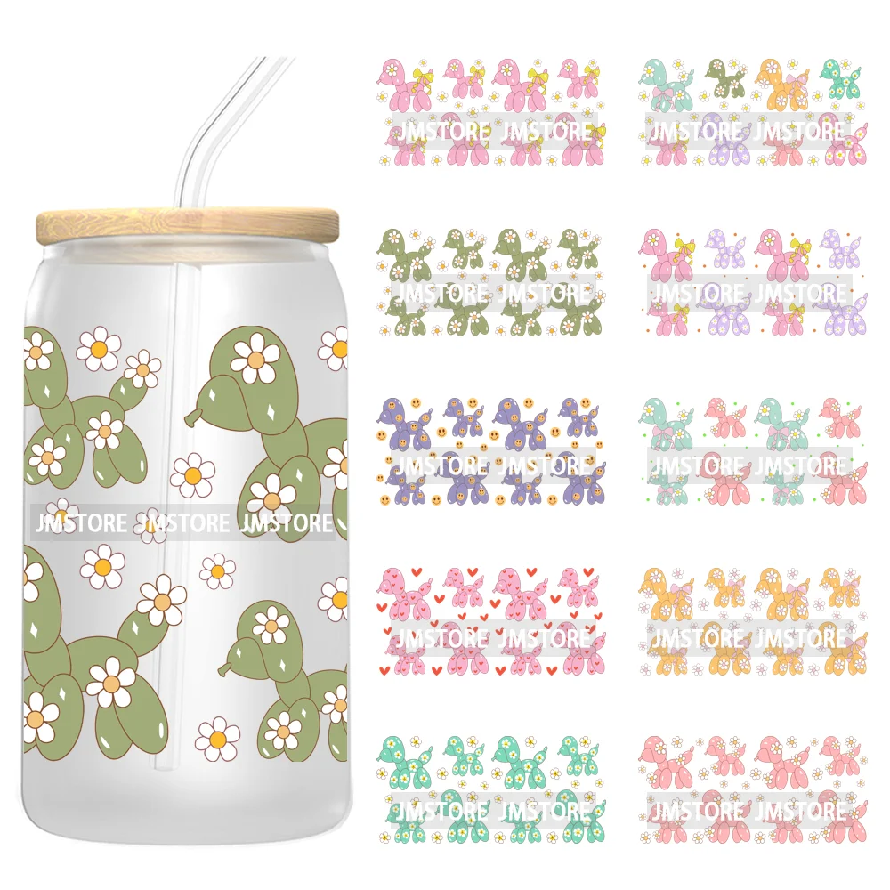 Colorful Floral Flower Puppy Balloon Dog Coquette Bow Pets UV DTF Sticker For 16OZ Libbey Glass Cup Can Wrap Transfer Stickers 
Colorful Floral Flower Puppy Balloon Dog Coquette Bow Pets UV DTF Sticker For 16OZ Libbey Glass Cup Can Wrap Transfer Stickers