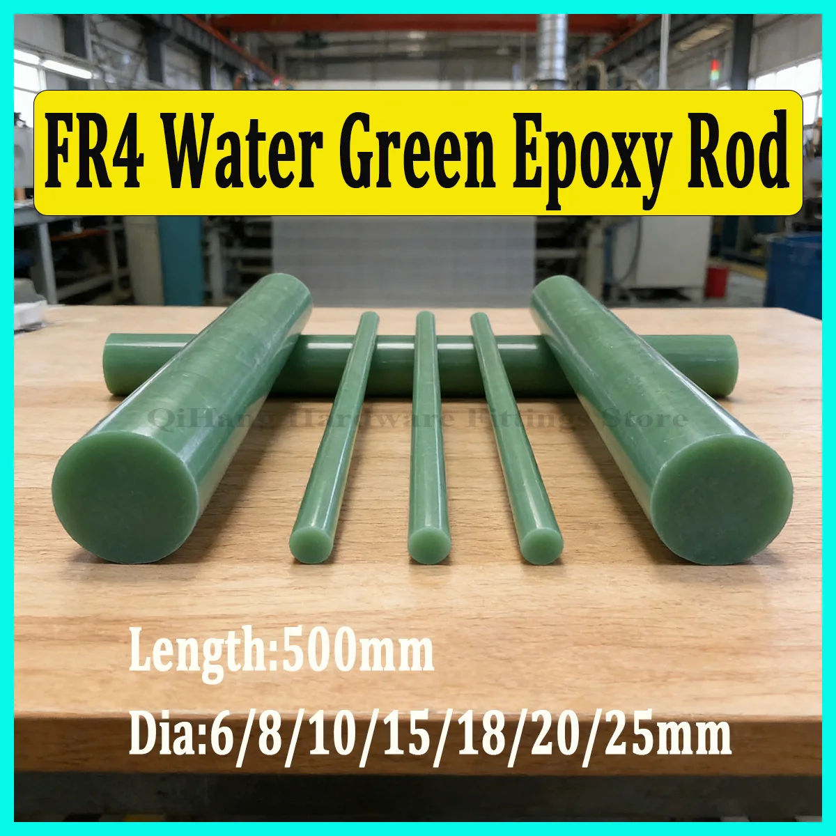 FR4 Water Green Epoxy Rod L500mm, Glass Fiber Resin Insulation Stick, High Temperature Resistance & High Strength Insulating Bar
FR4 Water Green Epoxy Rod L500mm, Glass Fiber Resin Insulation Stick, High Temperature Resistance & High Strength Insulating Bar