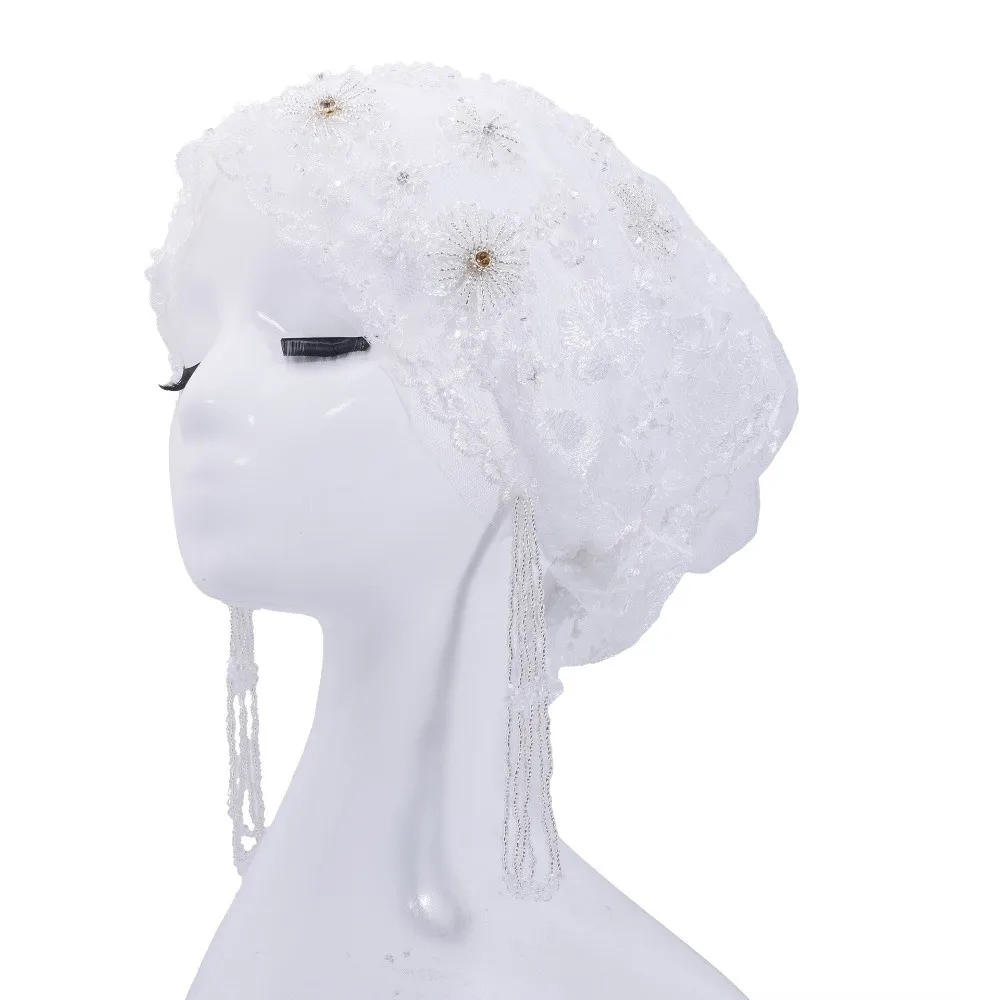 Shiny Beads Turban Hat Flower Embroidery Long Tassel Indian Headscarf Lightweight Sheer Mesh Beaded Bonnet Religious Prayer
Shiny Beads Turban Hat Flower Embroidery Long Tassel Indian Headscarf Lightweight Sheer Mesh Beaded Bonnet Religious Prayer