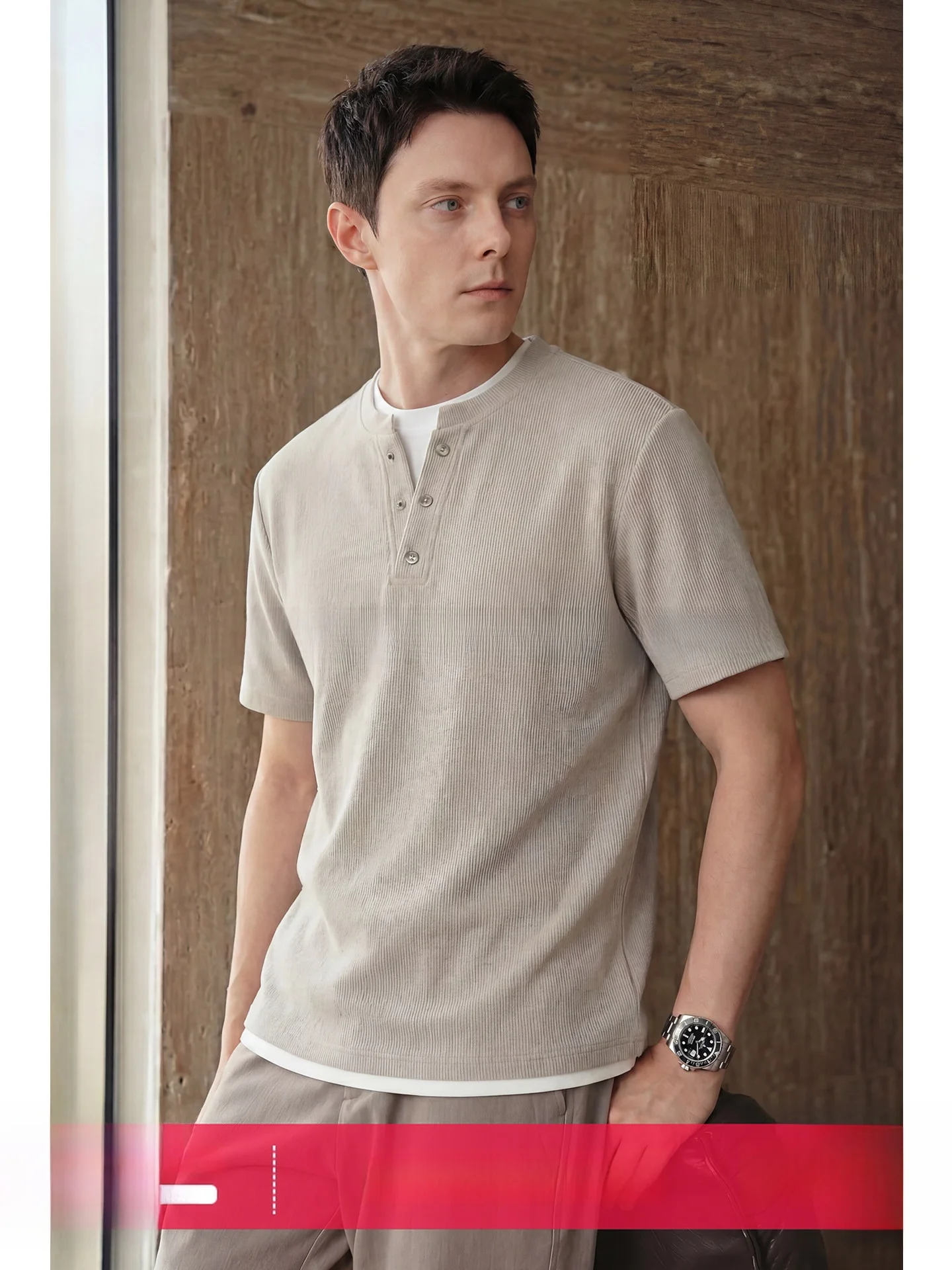 Summer Cotton Knitted Short Sleeve Casual T-Shirt Breathable Henry Collar Fake Two-Piece Light Luxury Men's City Walk Office ...
Summer Cotton Knitted Short Sleeve Casual T-Shirt Breathable Henry Collar Fake Two-Piece Light Luxury Men's City Walk Office ...