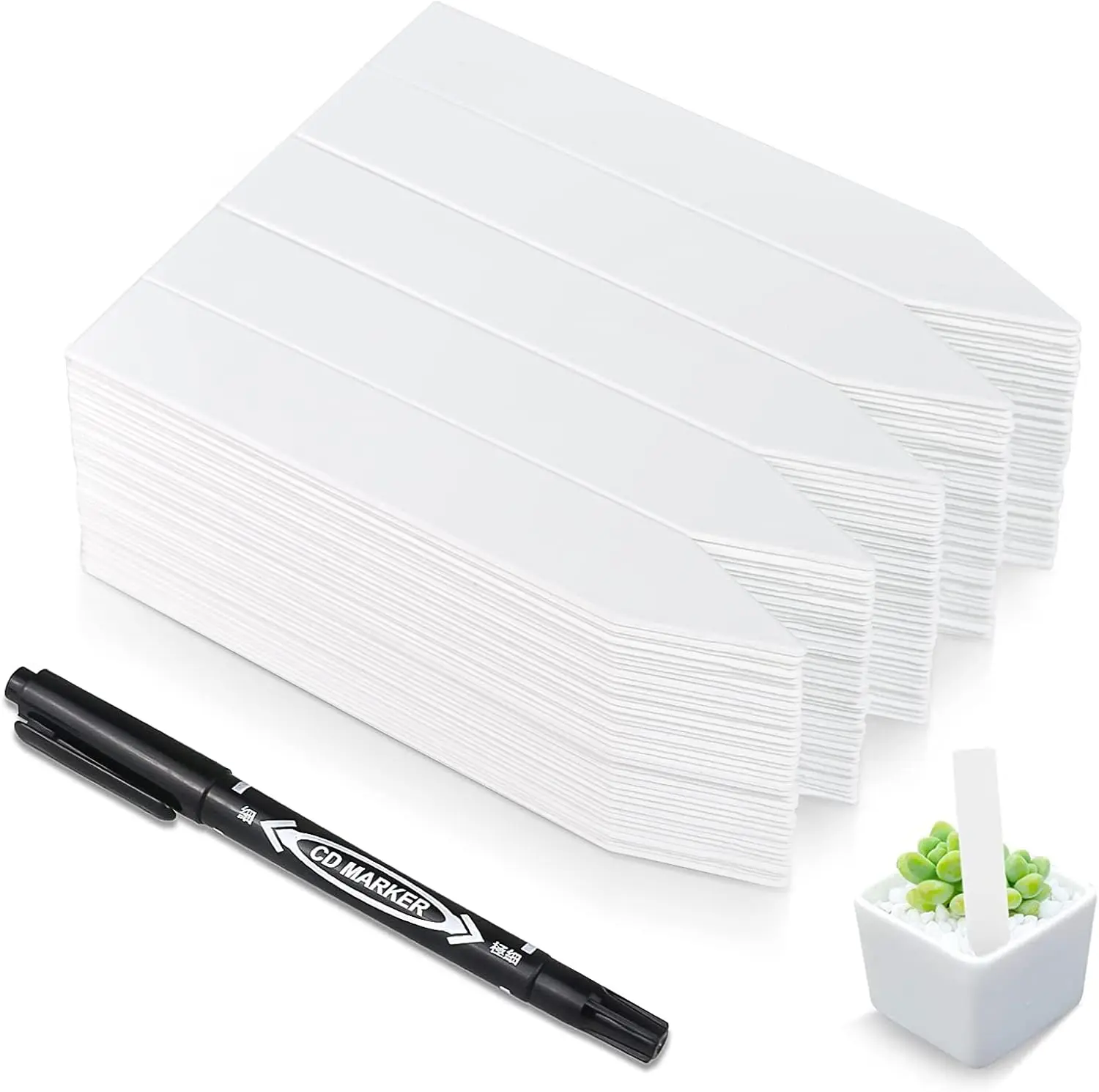 200 Pcs 4 Inch Waterproof Plant Labels with Marker Pen for Seedling, Vegetable Gardening Tags, Outdoor Garden Markers, White
200 Pcs 4 Inch Waterproof Plant Labels with Marker Pen for Seedling, Vegetable Gardening Tags, Outdoor Garden Markers, White