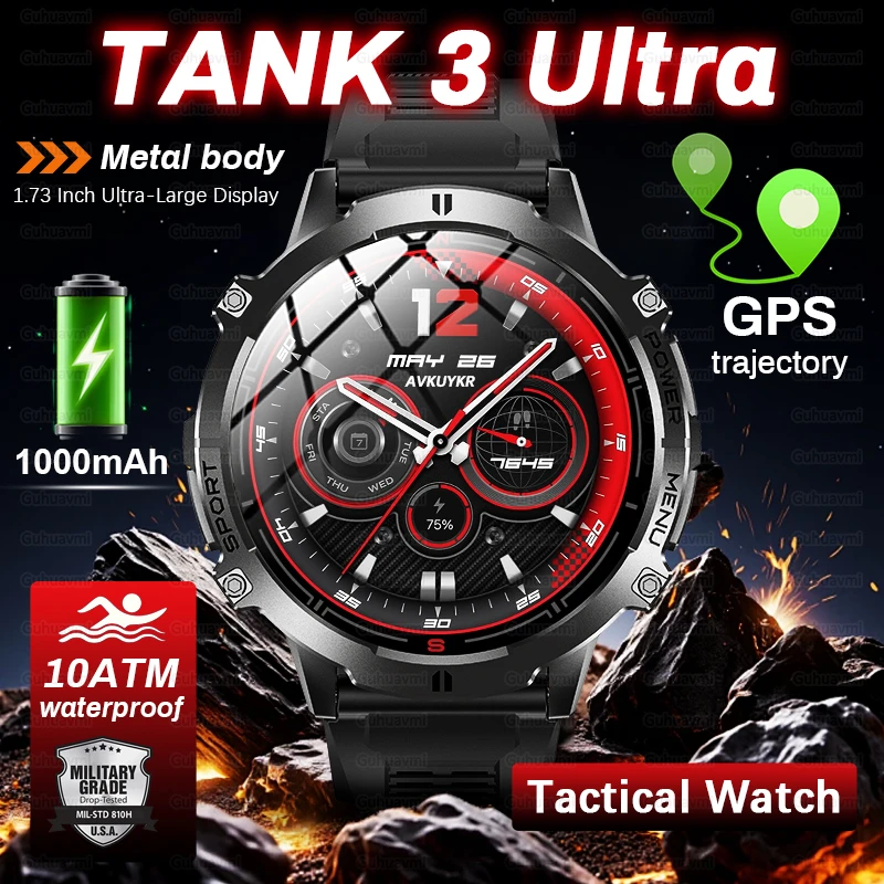 2026New Military T-Rex3 Sports Smart Watches Men 1000mAh Battery 10ATM Waterproof Compass 1.73" AMOLED Screen BT Call Smartwatch
2026New Military T-Rex3 Sports Smart Watches Men 1000mAh Battery 10ATM Waterproof Compass 1.73" AMOLED Screen BT Call Smartwatch