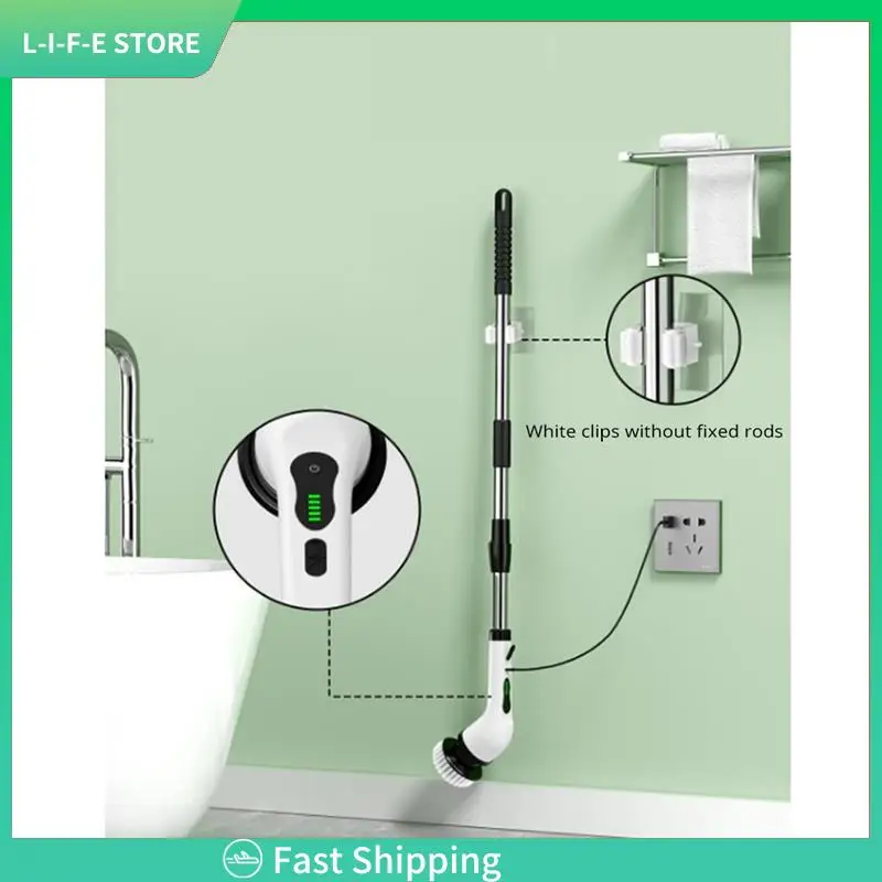 Electric Rotate Scrubber Shower Scrubber With 9 Brush Heads Adjustable Extension Handle-AA98
Electric Rotate Scrubber Shower Scrubber With 9 Brush Heads Adjustable Extension Handle-AA98