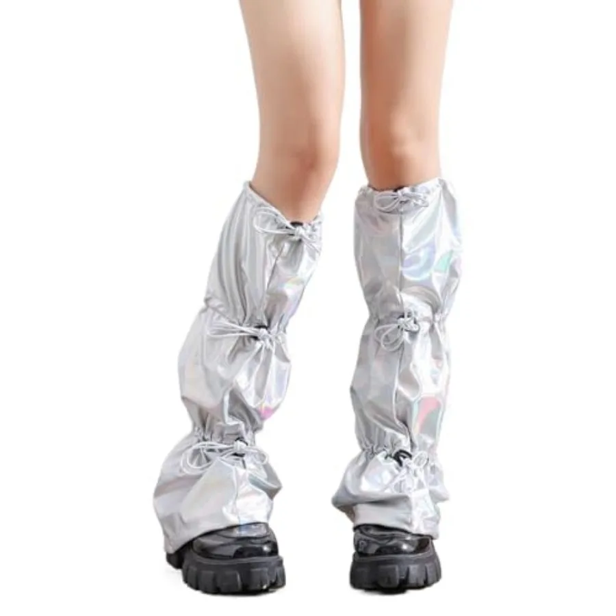 Women Harajuku Punk Holographic Metallic Leg Warmer Ruched Baggy Loose Leg Cover Drawstring Buckle Knee Length Socks
Women Harajuku Punk Holographic Metallic Leg Warmer Ruched Baggy Loose Leg Cover Drawstring Buckle Knee Length Socks