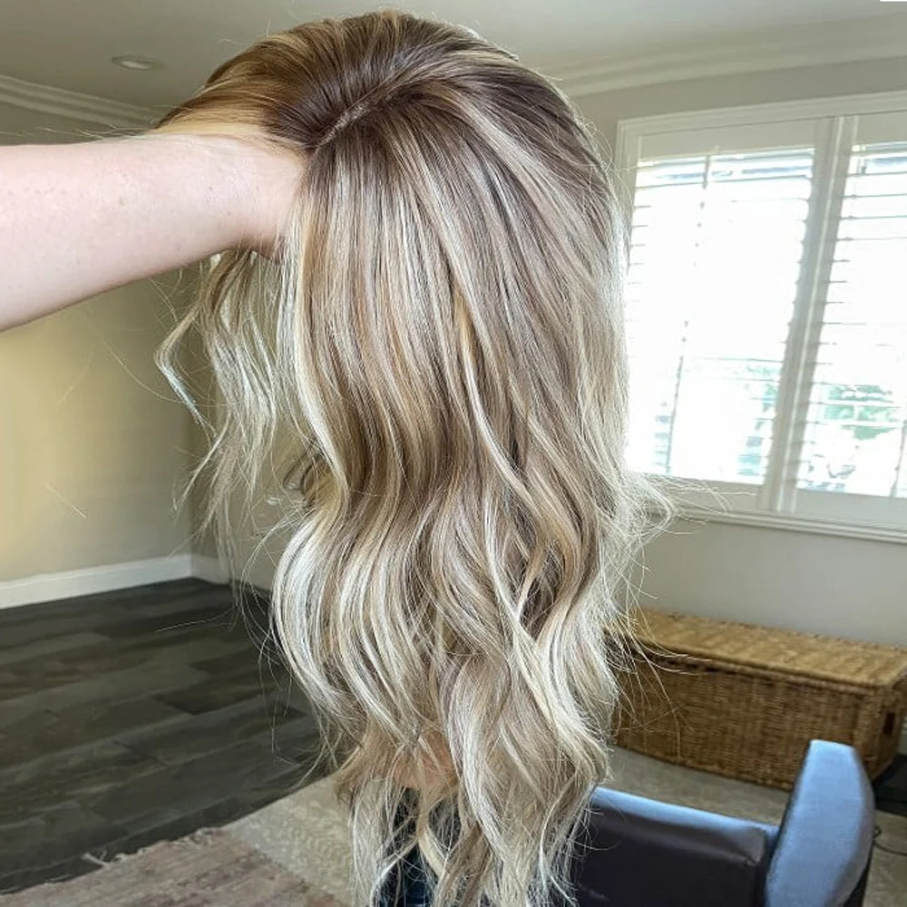 Ombre Highlight Blonde 13x4 Парики фронта шнурка Бесклеевые длинные волнистые балаяж Пепельно-русый синтетический парик фронта шнурка для женщин Wear&Go
Ombre Highlight Blonde 13x4 Парики фронта шнурка Бесклеевые длинные волнистые балаяж Пепельно-русый синтетический парик фронта шнурка для женщин Wear&Go