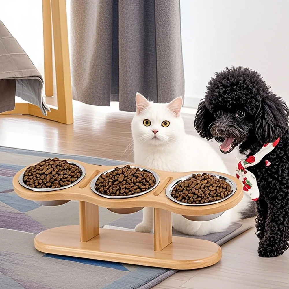 Natural Log Cat Dog Bowl Set with 3 Stainless Steel Bowls-Anti-Slip Base, Eco-Friendly, Ideal for Multi-Cat Healthy Diet puppies
Natural Log Cat Dog Bowl Set with 3 Stainless Steel Bowls-Anti-Slip Base, Eco-Friendly, Ideal for Multi-Cat Healthy Diet puppies