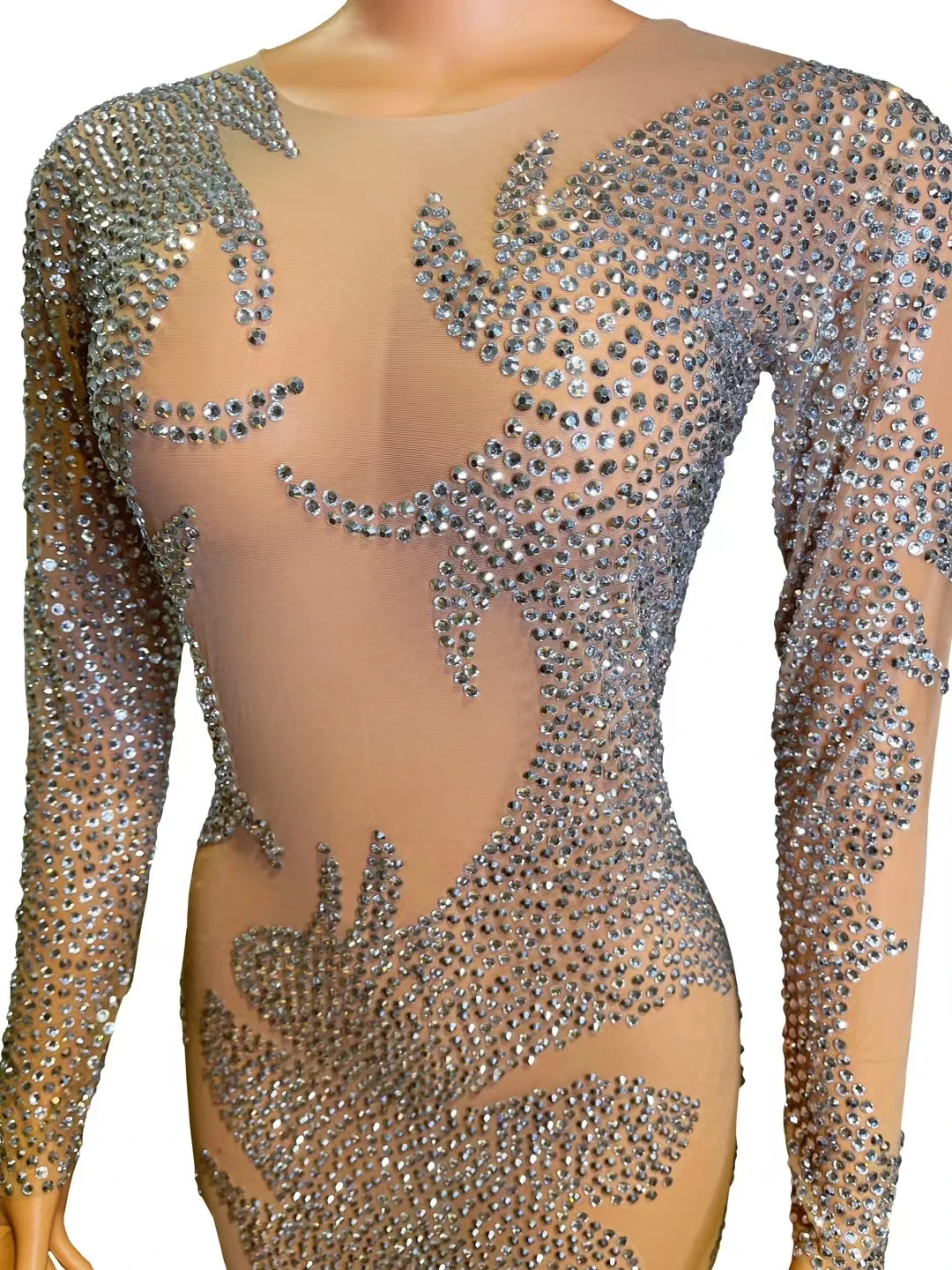 Peanut Skin Tone Full Diamond Long SleevedMesh Wrap Buttocks Dress Singer ModelNightclub Bar Performance Clothing A483
Peanut Skin Tone Full Diamond Long SleevedMesh Wrap Buttocks Dress Singer ModelNightclub Bar Performance Clothing A483