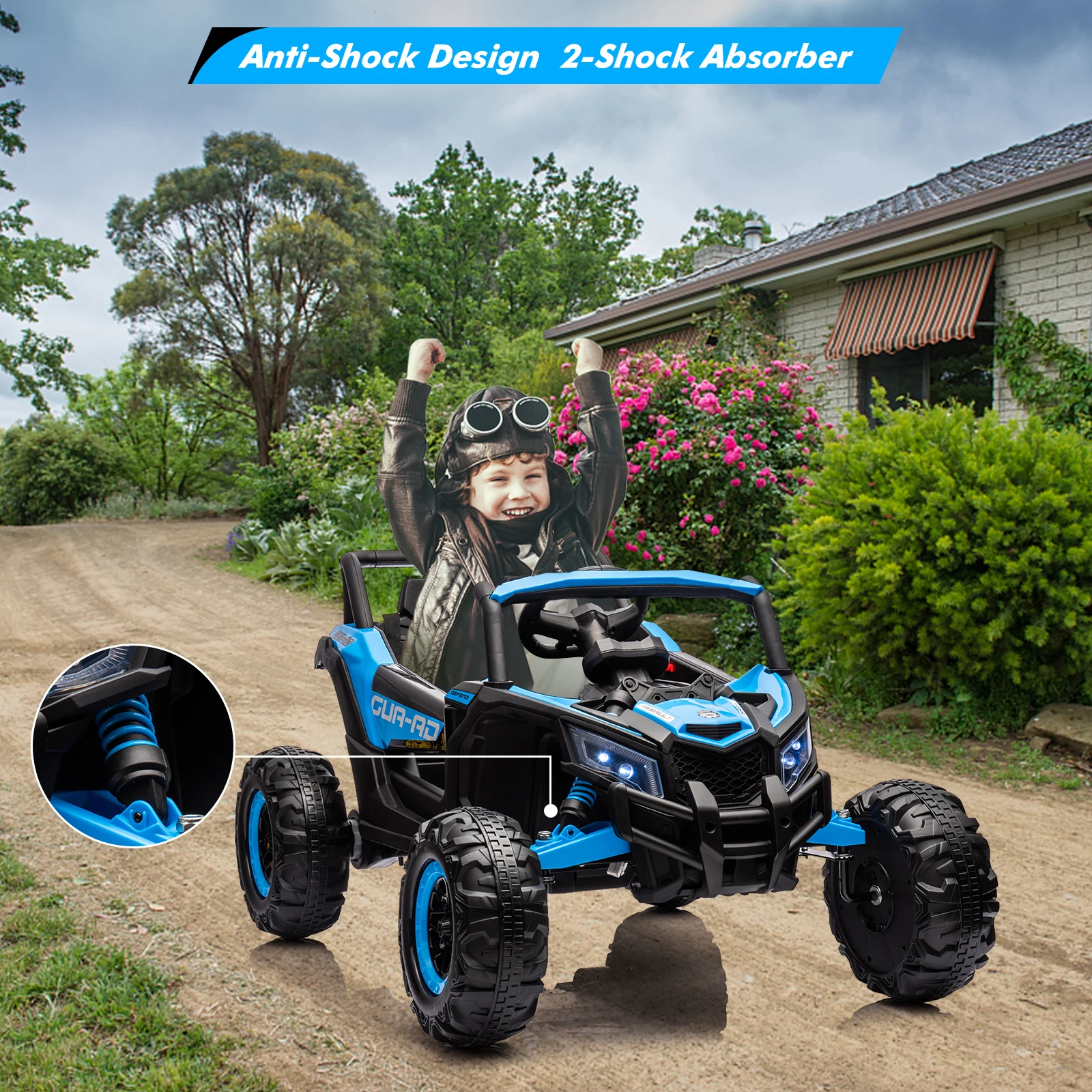 Kids UTV With Remote Control, 24V Ride On Car, Battery Powered Electric Vehicles, Spring Suspension, 200W Motor, Metal Frame
Kids UTV With Remote Control, 24V Ride On Car, Battery Powered Electric Vehicles, Spring Suspension, 200W Motor, Metal Frame